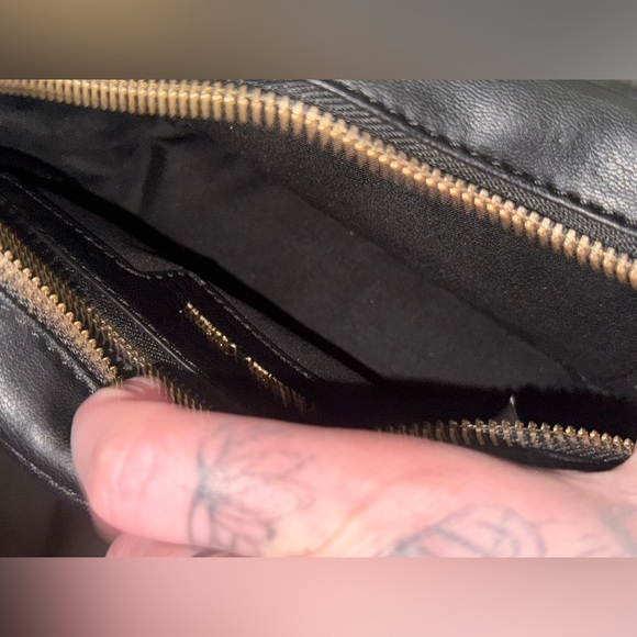 Valentino Orlandi Black Quilted Crossbody Bag with Gold Accents and EXTRA POUCH - Picture 10 of 11